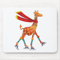 Ice Skating Giraffe with Scarf