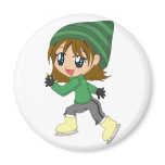 Ice-skating Girl Magnet