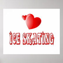 Ice Skating Hearts Posters
