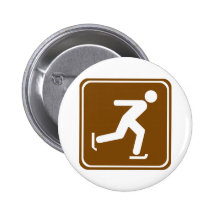 Ice Skating Highway Sign Pinback Buttons