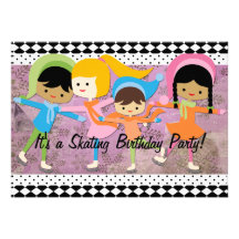 Ice Skating Party Birthday Invitation