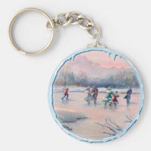 ICE SKATING PARTY by SHARON SHARPE Key Chains