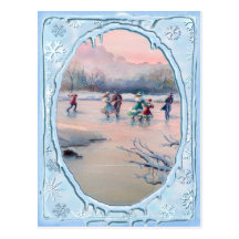 ICE SKATING PARTY by SHARON SHARPE Post Cards