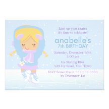 Ice Skating Party Custom Announcements