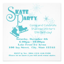Ice Skating Party Custom Invite