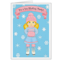 Ice Skating Party Invitation Cards