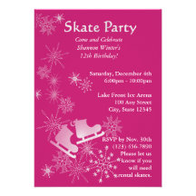 Ice Skating Party Invitations