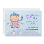 Ice Skating Party Invitations with girl skating