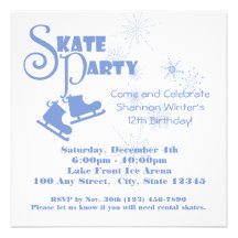 Ice Skating Party Personalized Invite