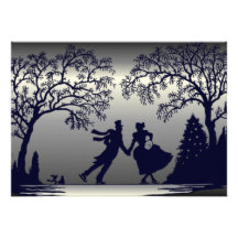 Ice Skating Pond - Silhouette Invite