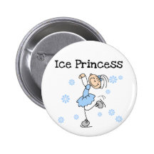 Ice Skating Princess Tshirts and Gifts Button