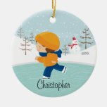 Ice Skating Skater Boy Dated Christmas Ornament