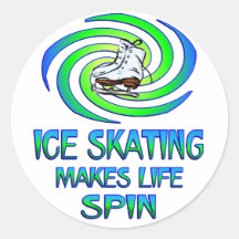 Ice Skating Spins Round Stickers