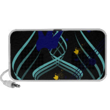 Ice Vectors on Pitch Black Doodle Travel Speakers