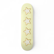 Iced Star Cookie. Yellow and Cream. Skate Board