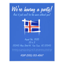 Iceland Brush Flag Custom Announcement