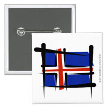 Iceland Brush Flag Pin