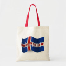 Iceland Waving Flag Canvas Bags