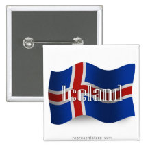 Iceland Waving Flag Pins
