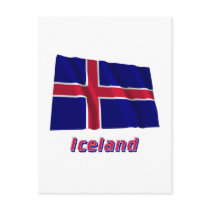 Iceland Waving Flag with Name