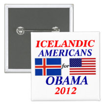 icelandic americans for Obama Pinback Buttons