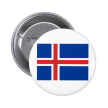 Icelandic flag pinback button