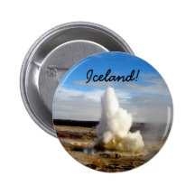 Icelandic Geyser Pinback Button