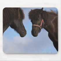 Icelandic horses facing each other mousepads