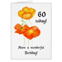 Icelandic Poppies 60th Birthday Card