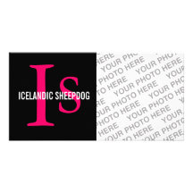 Icelandic Sheepdog Breed Monogram Photo Greeting Card