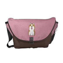 Icelandic Sheepdog Cartoon Courier Bags