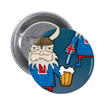 Icelandic Viking Fan Button