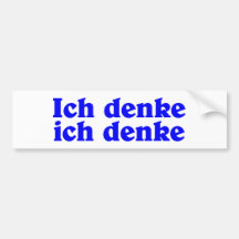 Ich denke ich denke autosticker