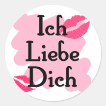 Ich Liebe Dich - Allemand je t'aime Adhésif Rond