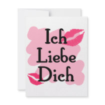 Ich Liebe Dich - German I love you Custom Invites