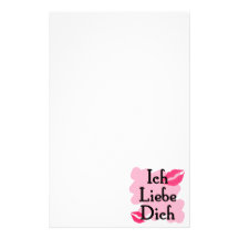 Ich Liebe Dich - German I love you Personalized Stationery