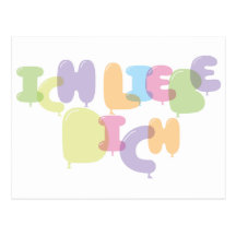Ich Liebe Dich - I love you in German Postcard