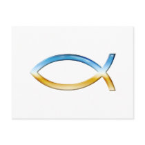 Ichthus - Christian Fish Symbol  Sky & Ground Post Card