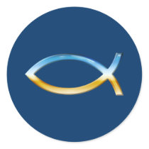 Ichthus - Christian Fish Symbol  Sky & Ground Stickers