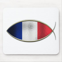 Ichthus - French Flag Mousepad