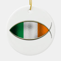 Ichthus - Irish Flag Christmas Ornament