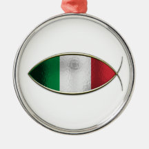 Ichthus - Italian Flag Christmas Tree Ornament