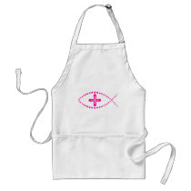 Ichthus Pink Christian Fish Aprons