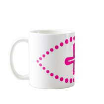 Ichthus Pink Christian Fish Coffee Mugs