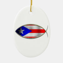 Ichthus - Puerto Rican Flag Ornament