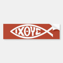 Ichthys (Christian Fish Symbol) Bumper Stickers