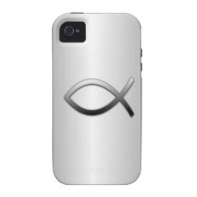 Ichthys Jesus Fish Silver Flare iPhone 4/4S Cover