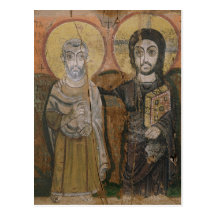 Icon depicting Abbott Mena with Christ Postcards