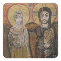 Icon depicting Abbott Mena with Christ stickers