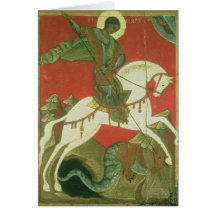 Icon of St. George and the Dragon Greeting Card